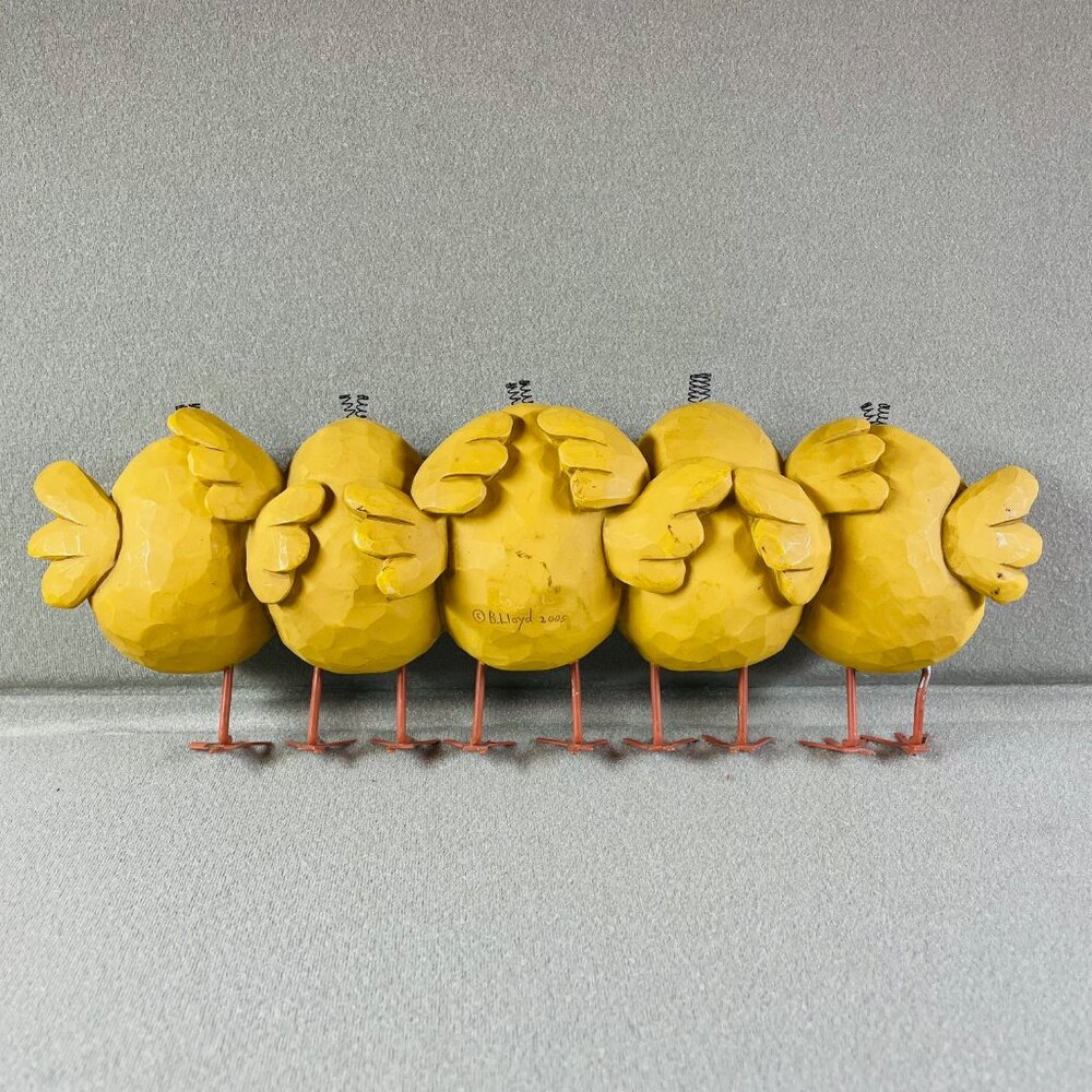 Vtg 2005 B Lloyd Spring Is In The Air Yellow Chicks Primitive Easter Figurine - Picture 3 of 7